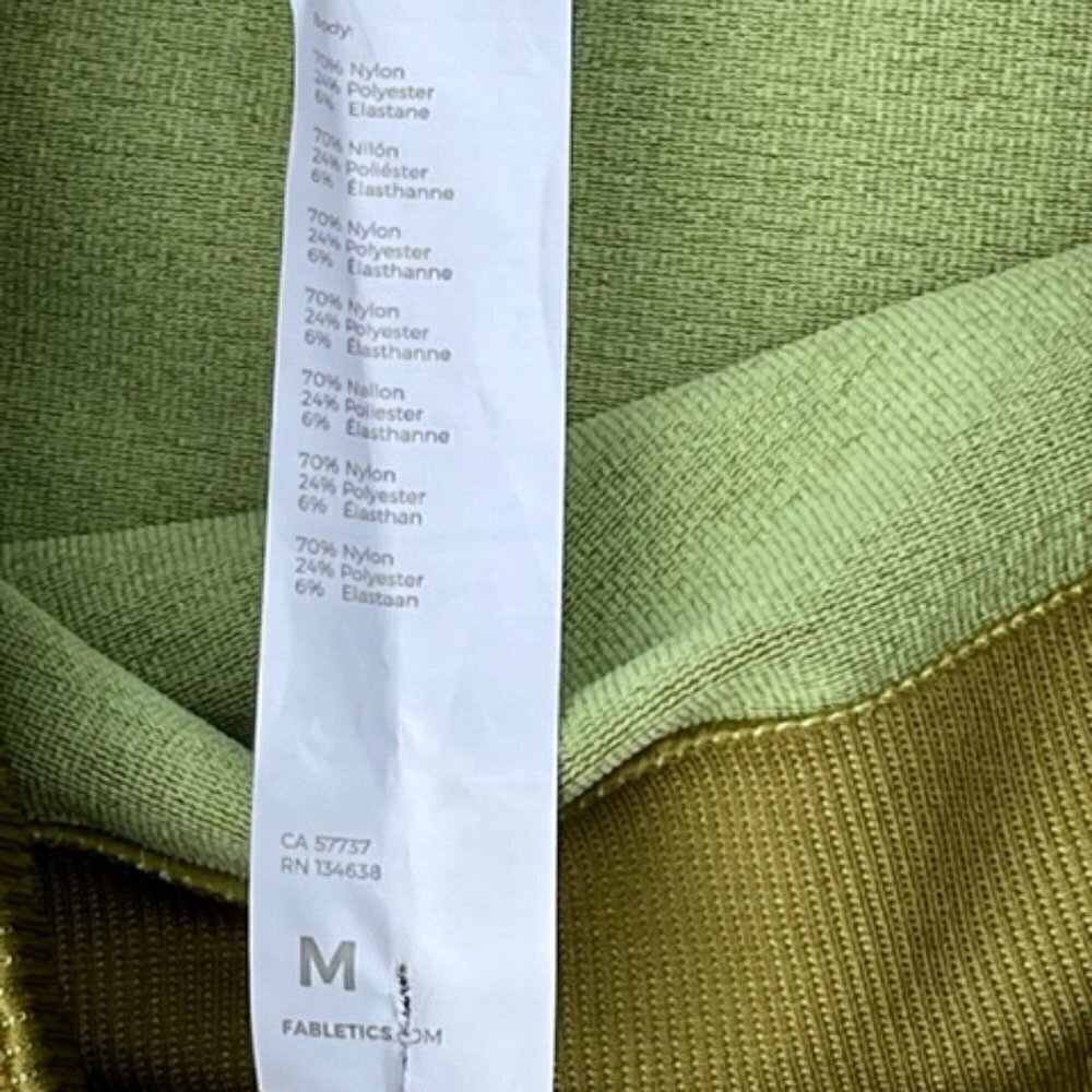 Fabletics NWOT High Waisted Seamless Check Leggings Thyme/Cool Mint Size Medium - Picture 9 of 15